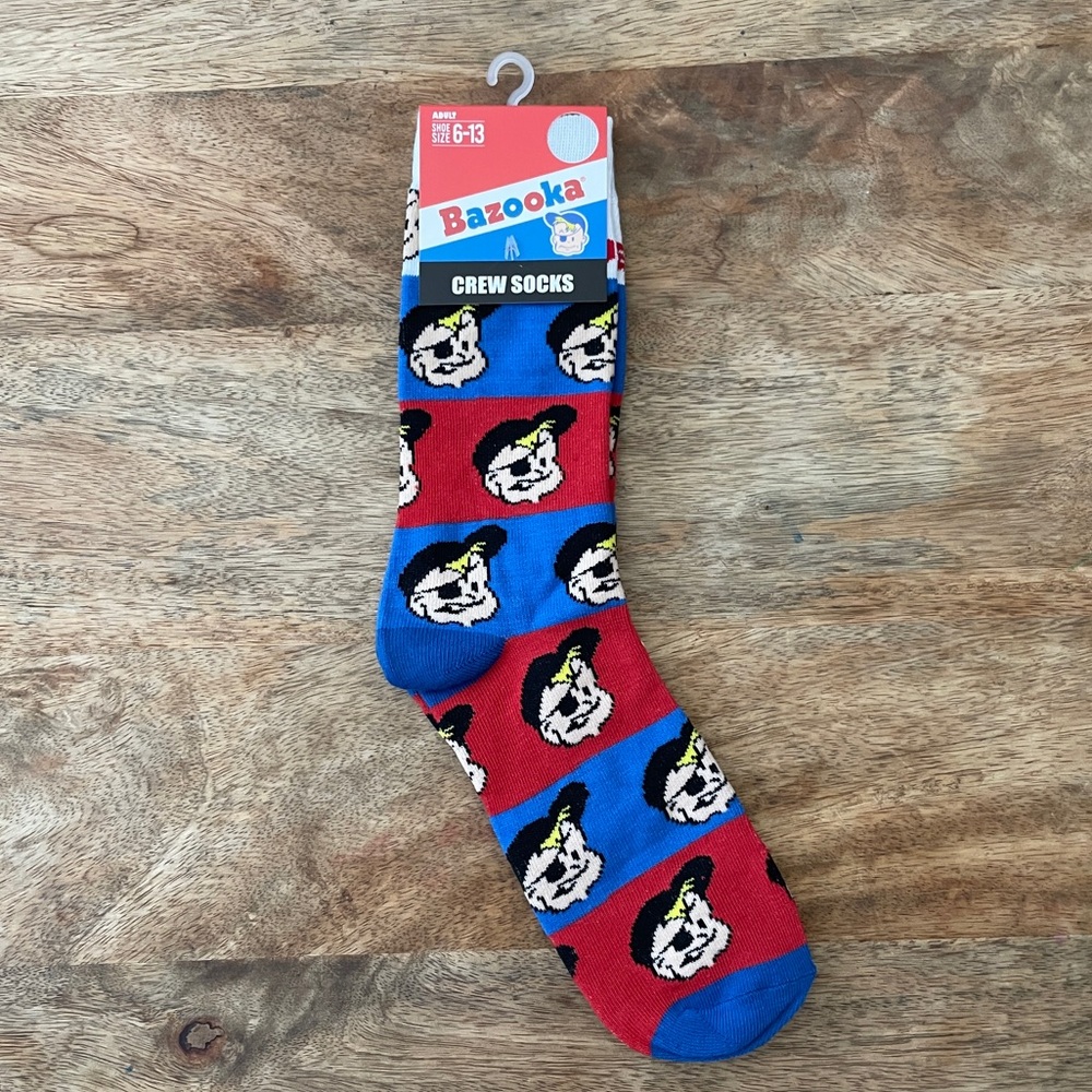 5/$20 NEW Adult Bazooka Joe Bubble Gum Socks
